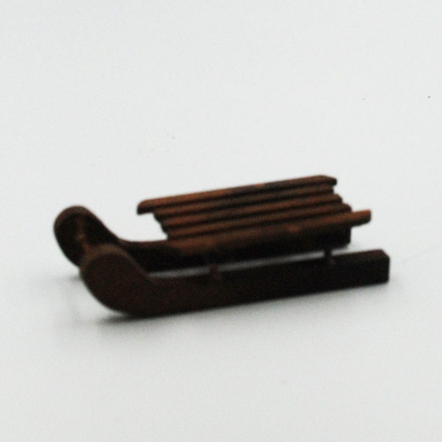 Dragkälke miniatyr, i trä brunaktig bets - Bild 2