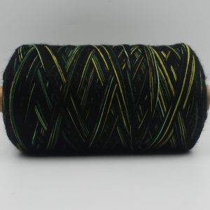 Stränggarn mini bomull, Färg: 607 svart/grön, parti:2511, ca:200g, 392-607