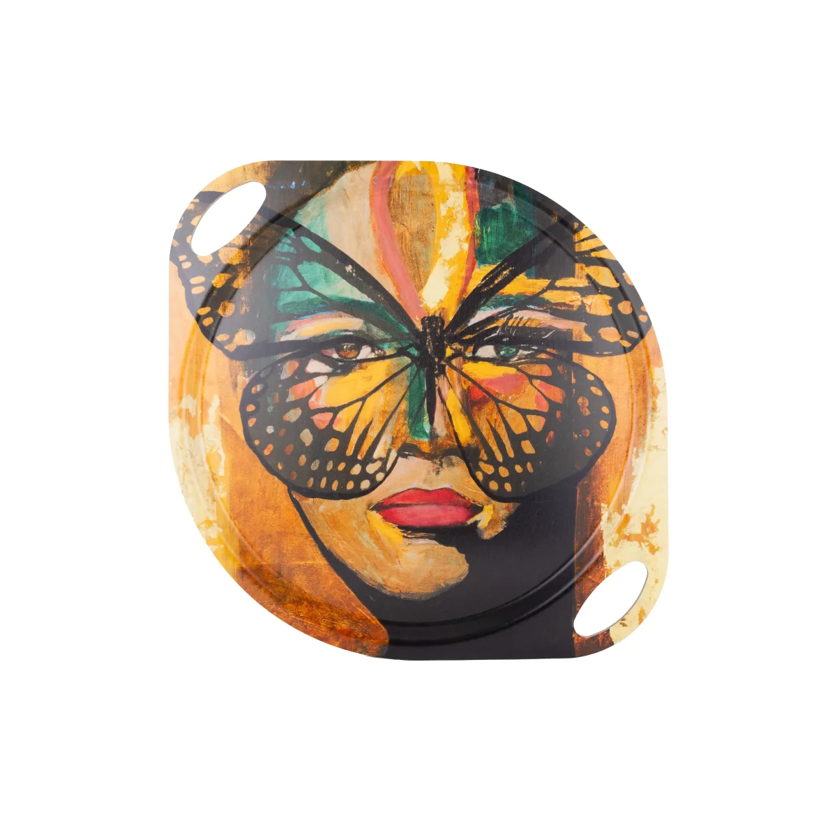 Bricka m handtag 38 cm Golden Butterfly - Bild 2